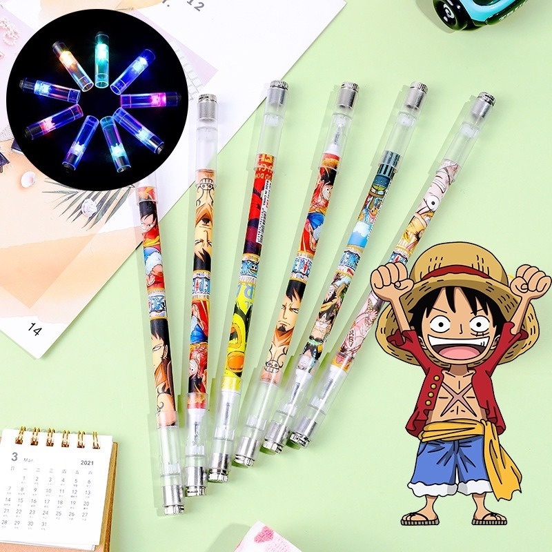 Bút Bi Hình Nhân Vật Anime One Piece Pikachu Doula Continent Dạ Quang Cân Bằng Dầu Linh Hoạt Dùng Làm Quà Tặng Cho Học Sinh