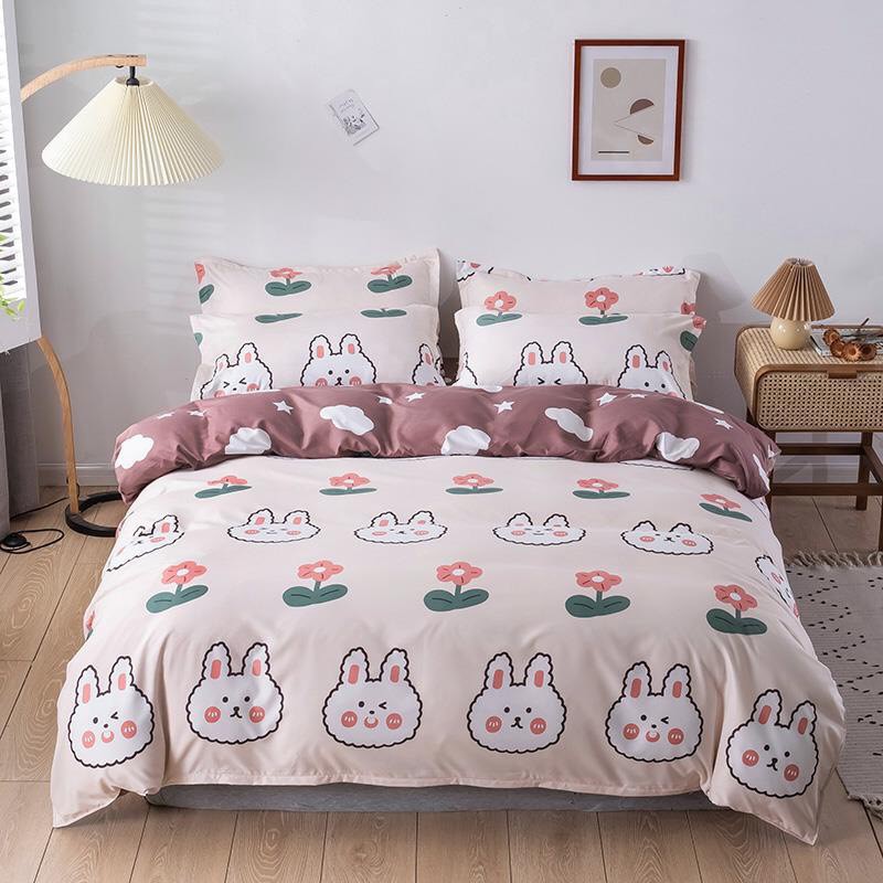 Bộ chăn ga gối Cotton poly đáng yêu M2T Bedding chăn ga Hàn Quốc đủ size miễn phí bo chun