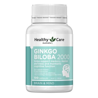 Viên Uống Bổ Não Healthy Care Ginkgo Biloba Úc 100 viên