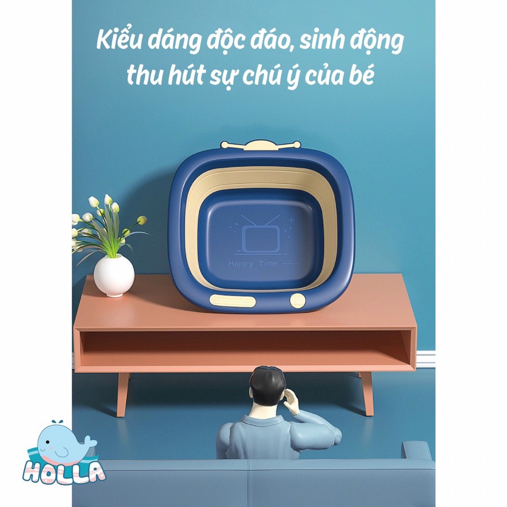 Chậu rửa mặt gấp gọn đa năng hình tivi Holla