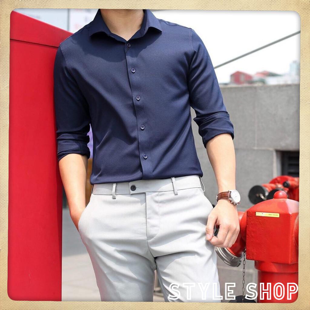 Quần âu nam màu ghi, ống côn, dáng Hàn siêu sale