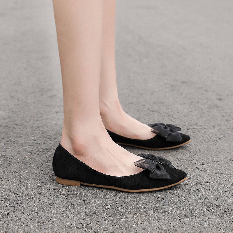 Giầy lười Giày Búp Bê Đế Bằng Mũi Nhọn Đính Nơ Thời Trang Mùa Hè