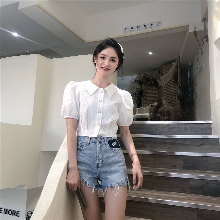 Áo Sơ Mi Tay Ngắn Phong Cách Pháp Thời Trang Mùa Hè Cho Nữ