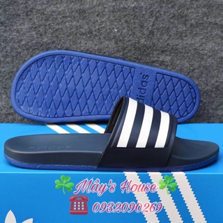 [☘️ADIDAS®☘️]- DÉP ĐÚC NAM ADILETTE CLOUDFOAM PLUS STRIPES SLIDES SAMPLE 6/2018 - Xanh Navy S/Trắng