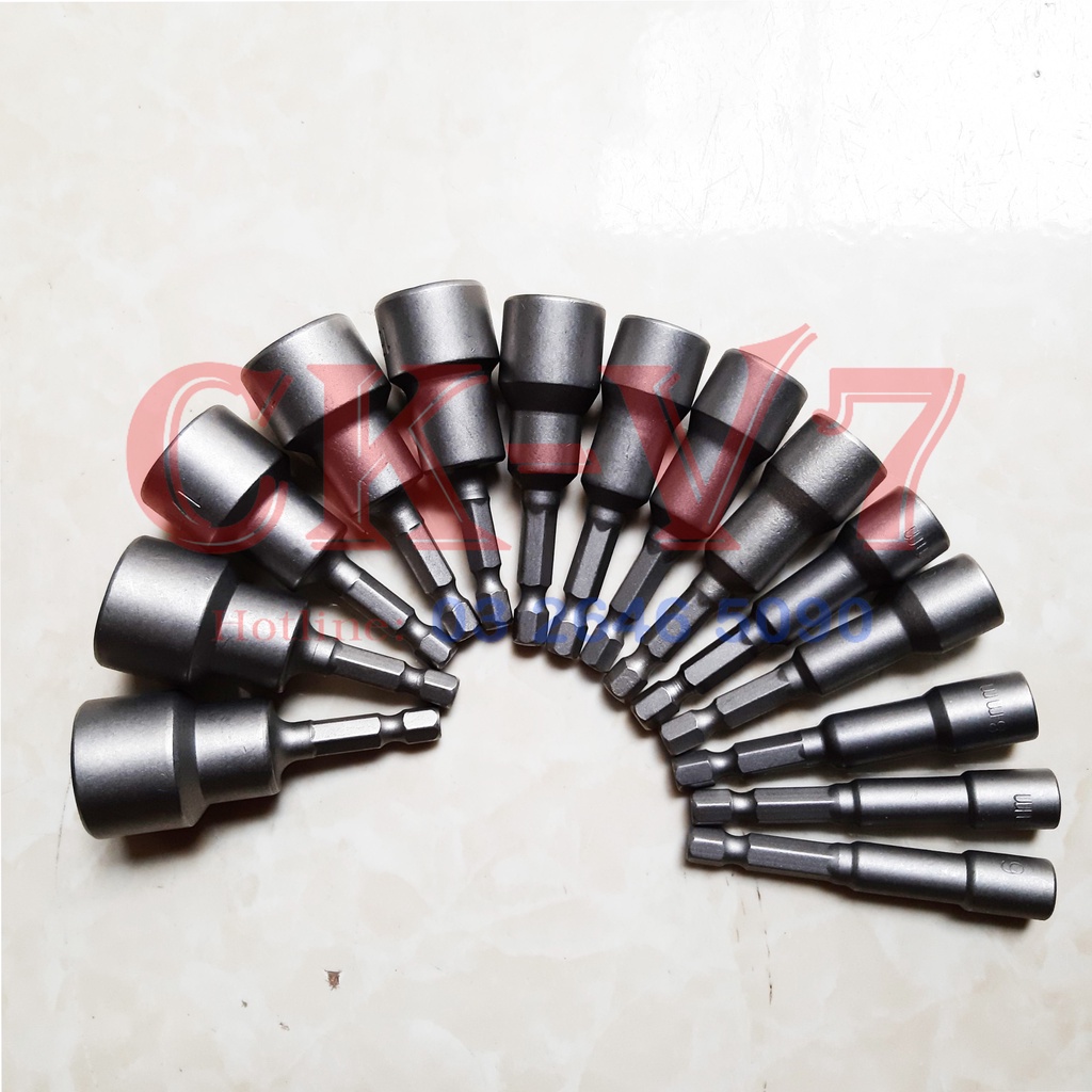 Bộ tuýp vặn ốc lục giác 14 chi tiết dài 65mm cho máy khoan và máy bắt vít
