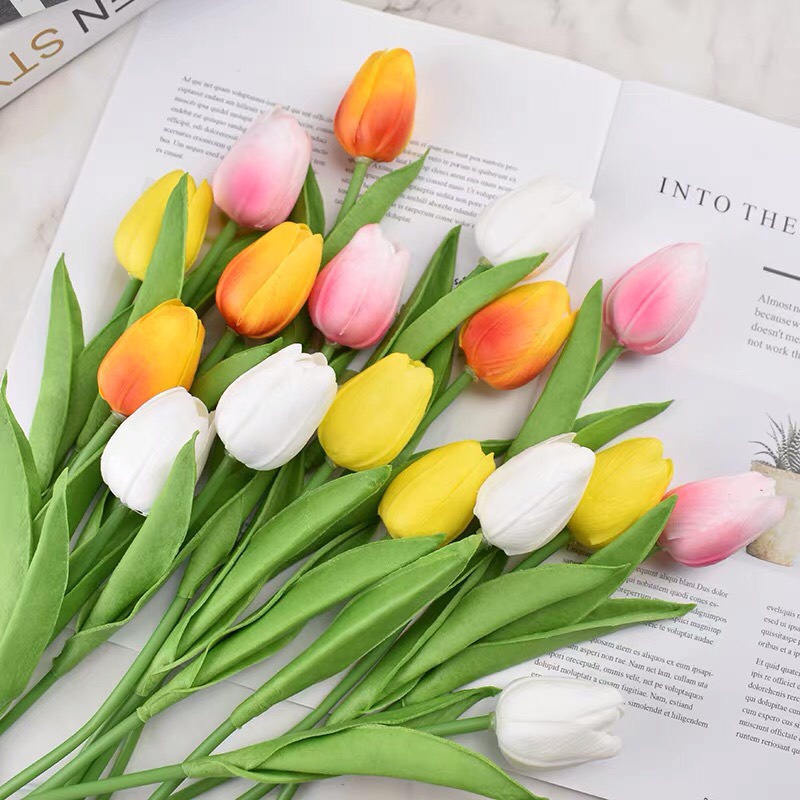 Hoa Giả 🌷 Hoa Tulip Giả Decor 33cm Có Nhiều Màu, Chụp Ảnh, Trang Trí Tiệc Cưới, Trang Trí Nhà Cửa BlueBell