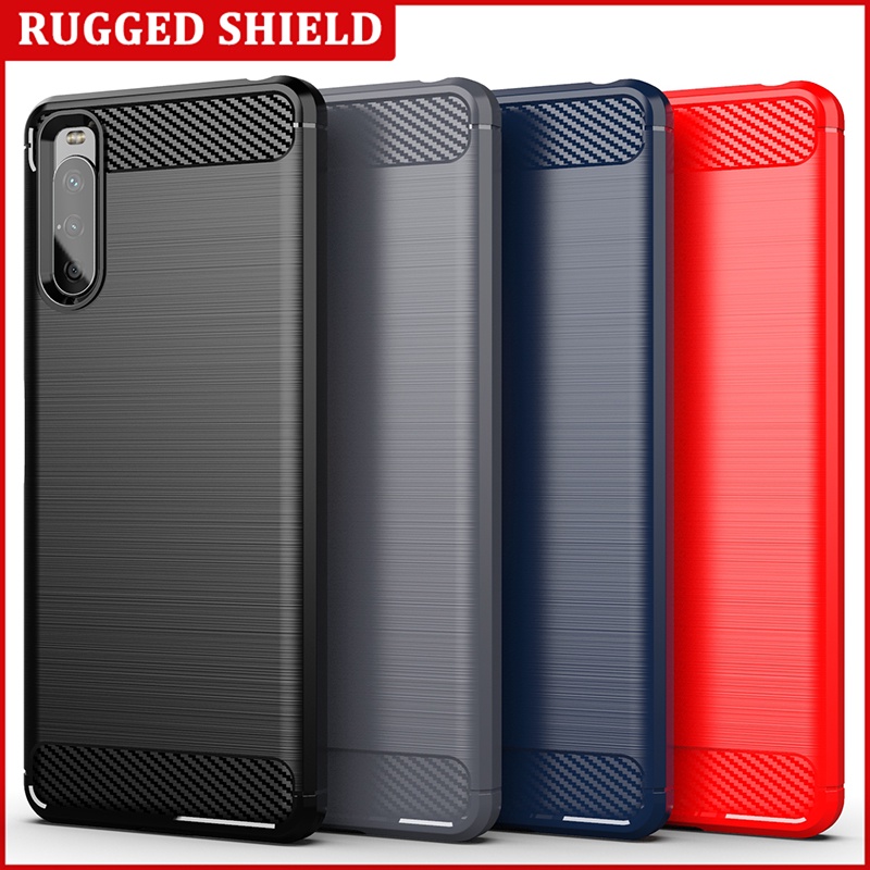 Ốp Điện Thoại Mềm Họa Tiết Sợi Carbon Cho Sony Xperia 5 1 10 IV III II 10Ipro 1IV 10II 10II 10 + 1II 1II 5II 5II