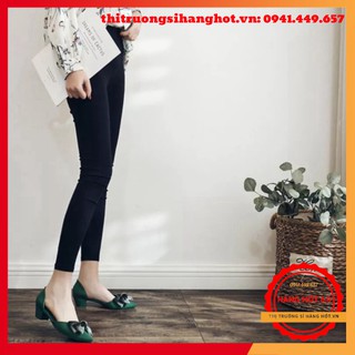 [GIÁ HỦY DIỆT] GIÀY NHỰA CAO GÓT ĐÍNH NƠ