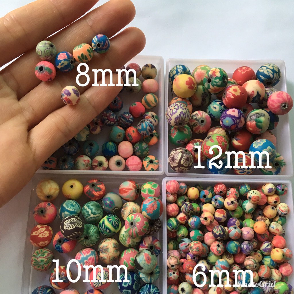 Hạt đất sét Nhật dạng tròn 6-12mm làm vòng tay handmade