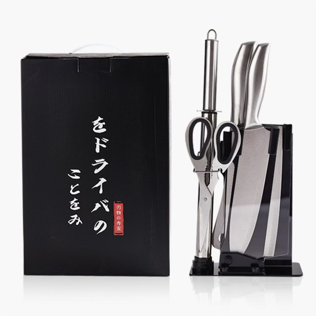 Bộ dao Nhật SEKI 6 món inox cao cấp chống gỉ dùng trong nhà bếp nhập khẩu Japan CozyBin