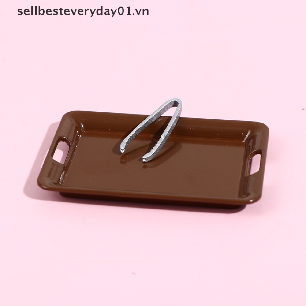 Khay kim loại nhỏ xinh đựng đồ chơi nhà búp bê tỉ lệ 1/ 12