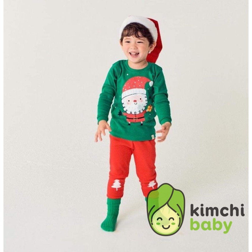 Bộ dài tay giáng sinh, bộ thu đông noel cotton 100% Minky Mom chính hãng túi zip cho bé trai bé gái 2021 KWTD2114