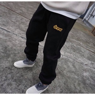 Quần jogger drew chữ nam nữ đen xám