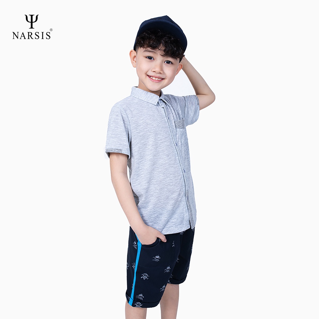 Quần đùi bé trai Narsis KS9002 màu tím than xương chéo
