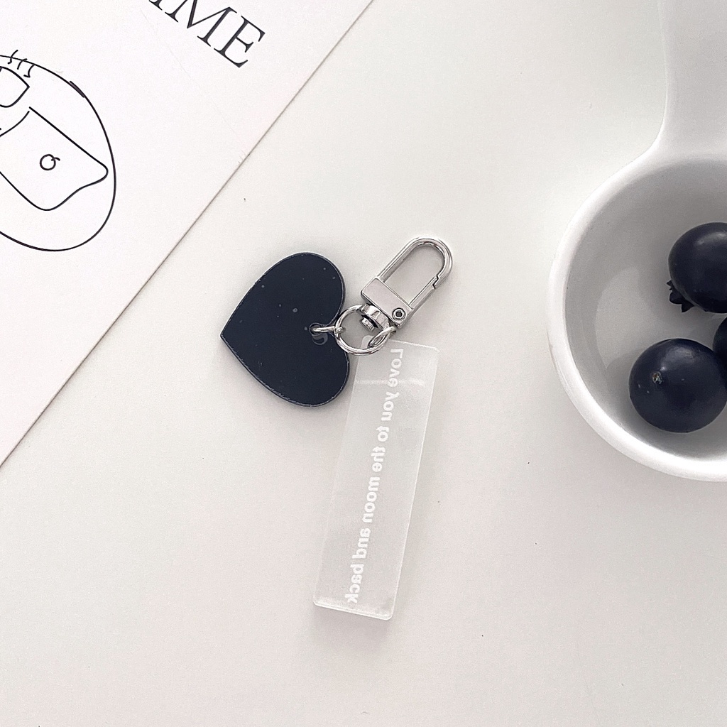 Móc Khóa Acrylic Hình Ngôi Sao Màu Đen Xinh Xắn