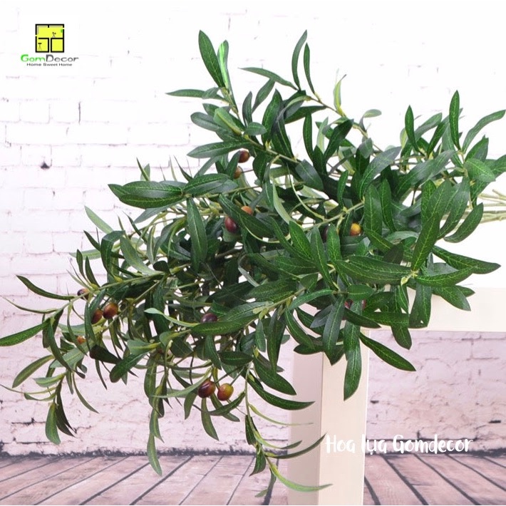 Cành ô liu giả - Cành olive - Chất liệu cao cấp - Hàng loại 1