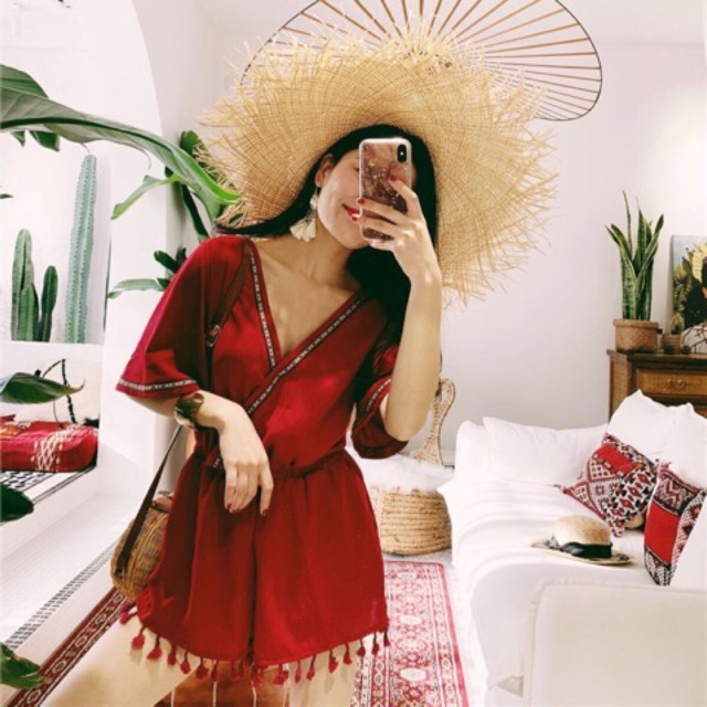|HÀNG CÓ SẴN| Jump đỏ thổ cẩm boho vintage style