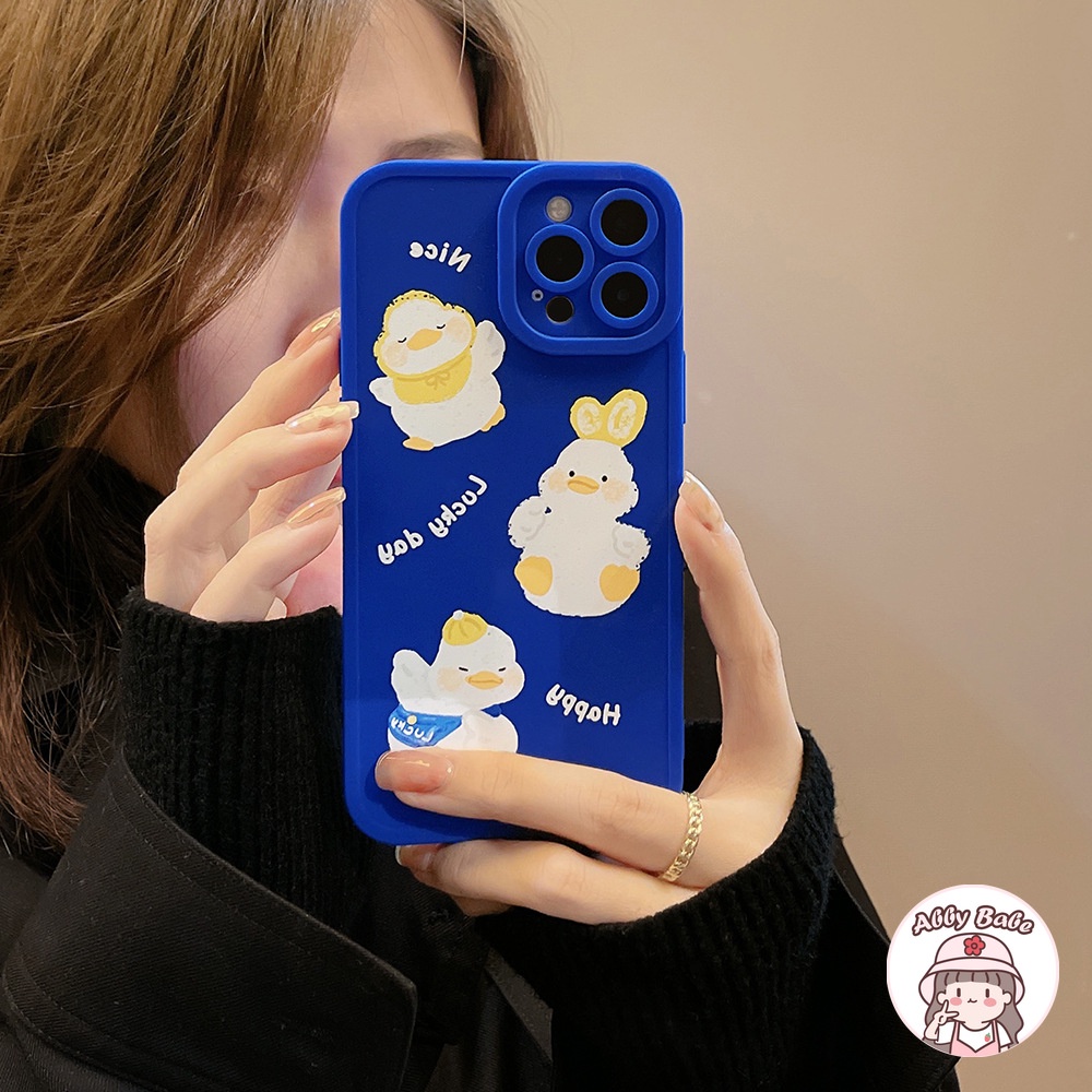 Ốp Điện Thoại TPU Mềm Chống Sốc In Hình Vịt Klein Hoạt Hình Cho IP 13 12 11 Pro Max XR 8 7 Plus