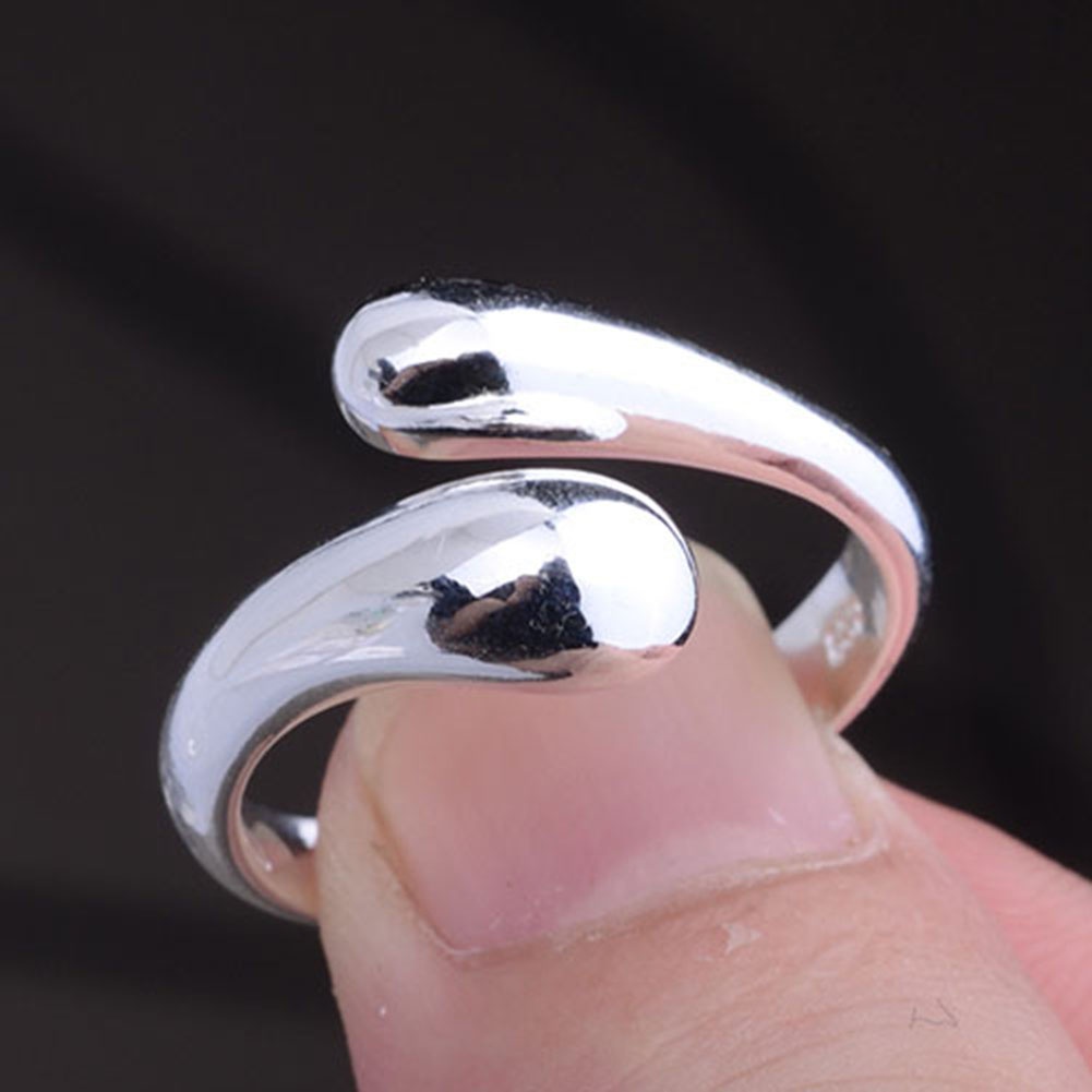 Nhẫn đeo tay mở mạ bạc đơn giản thời trang