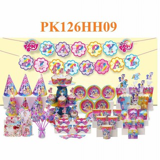 Set phụ kiện trang trí bàn mẫu Ngựa Pony - PK126HH09 , trang trí bàn sinh nhật , trang trí bàn thôi nôi