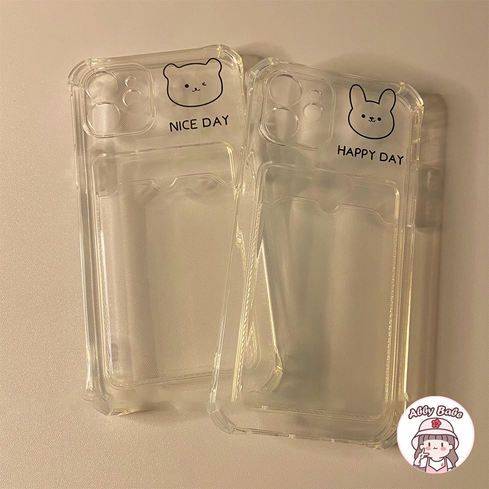 Ốp Điện Thoại Bằng TPU Mềm Trong Suốt Chống Sốc Có Ngăn Đựng Thẻ Cho IP 13 12 11 Pro Max X XS XR 8 7 Plus