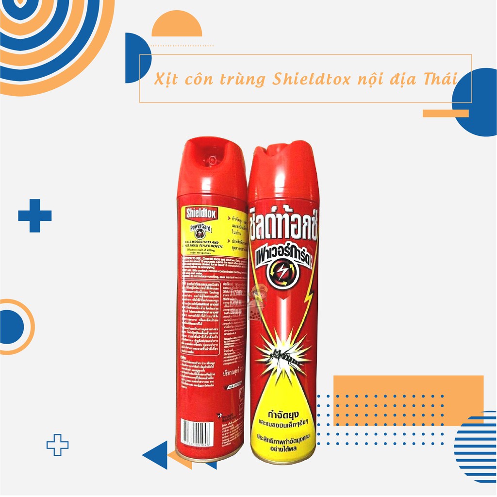 BÌNH XỊT MUỖI RUỒI KIẾN GIÁN SHIELDTOX NỘI ĐỊA THÁI LAN 600ml