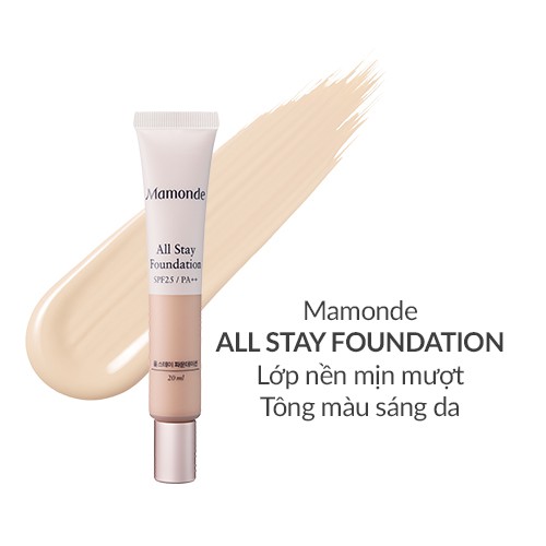 Kem nền che khuyết điểm lâu trôi Mamonde All Stay Foundation SPF 25 PA ++ 20ml