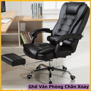 Ghế Giám Đốc Có Massage bọc da Pu, Ghế Văn Phòng Chân Xoay có gác chân