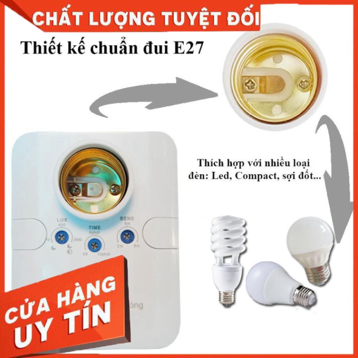 Đui Đèn Kawasan RS686C Cảm Ứng Vi Sóng Siêu Nhạy