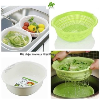 Chậu rổ nhựa rửa rau, củ, quả cao cấp 5.3L Hàng Nhập Khẩu Từ Nhật