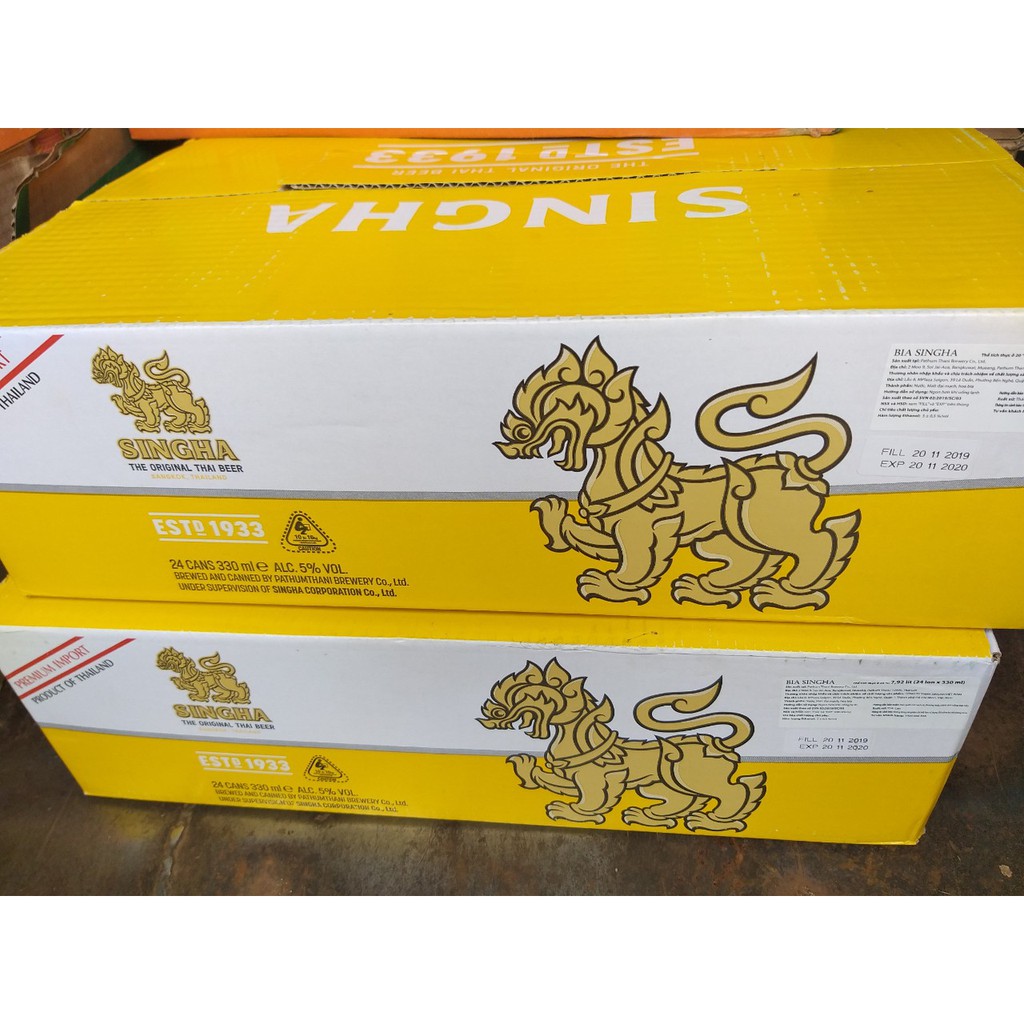 Thùng 24 lon bia Singha 330ml