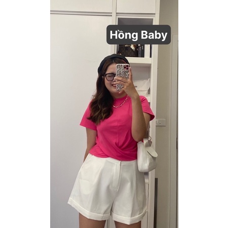 A23 Áo Thun Zip Xoắn Eo Bigsize