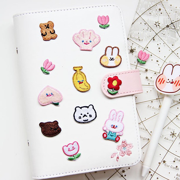 Sticker Vải Mini, Miếng Mếch Dán Trang Trí Quần Áo Đồ Dùng Hoạt Hình Đồ Ăn