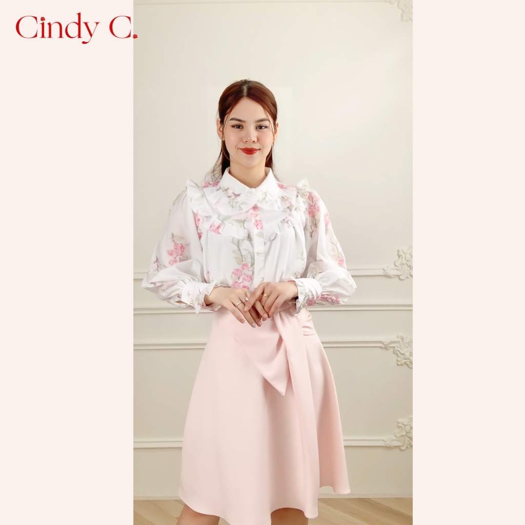 Áo sơ mi cách điệu Aurora CINDY C thanh lịch nữ tính 757