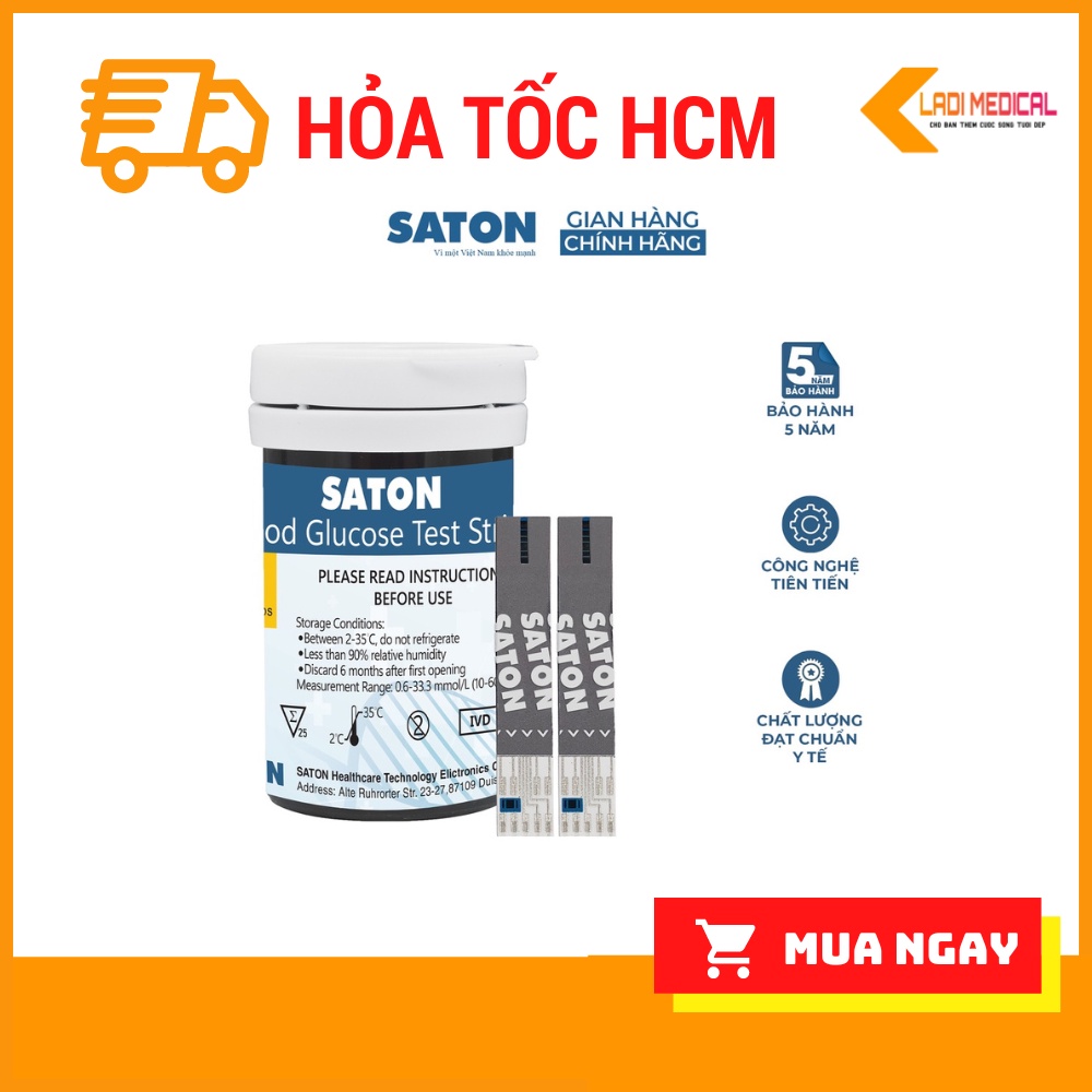 Que thử đường huyết SATON mã Gochek2 50 que/lọ