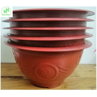 5 Châu Nhựa Trồng Cây Bình Thuận Plastics Hình Tròn PLT280 Màu Đỏ Kích Thước 280x150