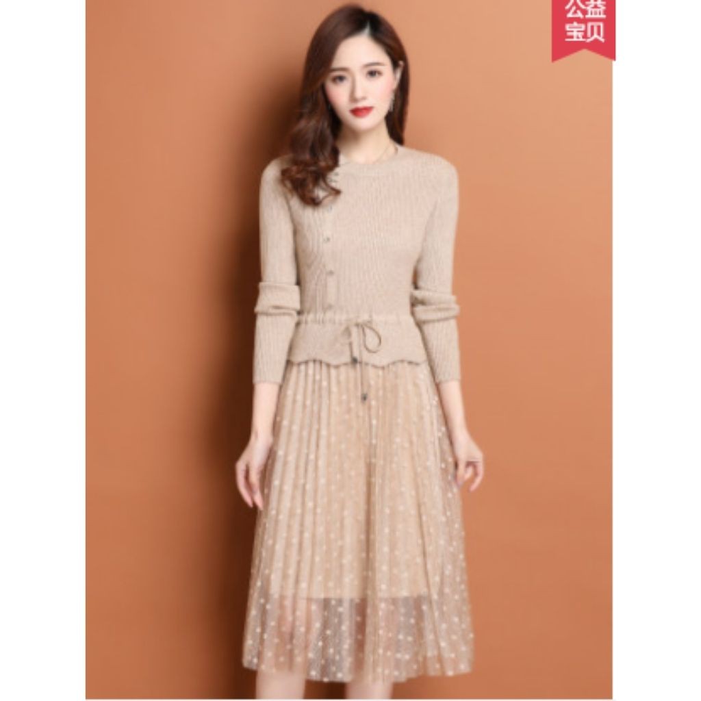 Váy Len Nữ Chân Ren Hàng Quảng Châu Cao Cấp ( VL05)