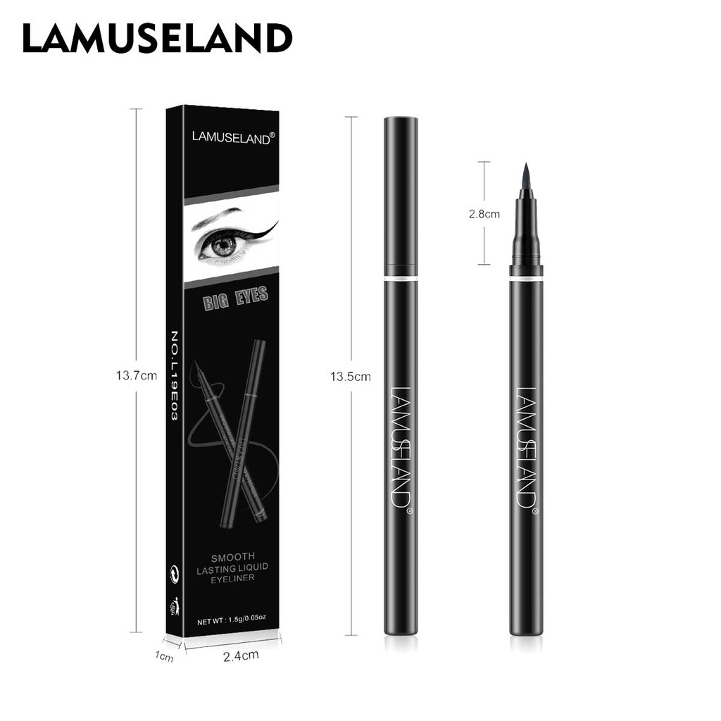 Bút kẻ mắt LAMUSELAND 1.5g L19E03-LA4005 dạng lỏng chống thấm nước lâu trôi màu đen