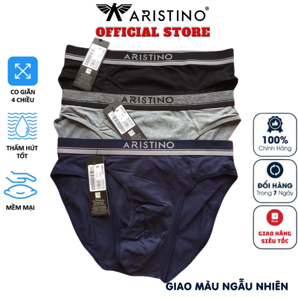 Quần lót nam tam giác sịp nam Aristino ABF03607 quần xì chất liệu Cotton mềm mại co giãn khử mùi không gây kích ứng da