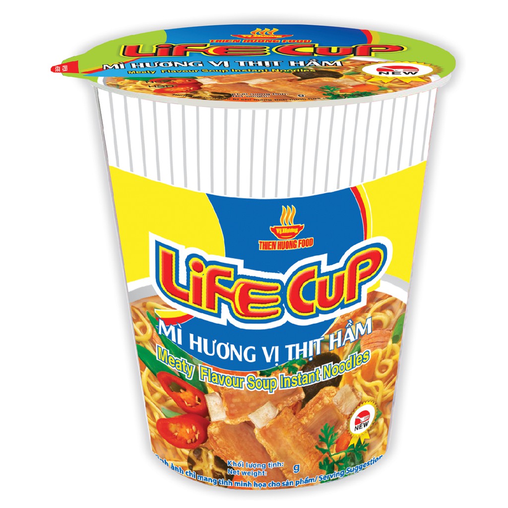 Mì Life Cup Thịt hầm 60g thùng 24 ly