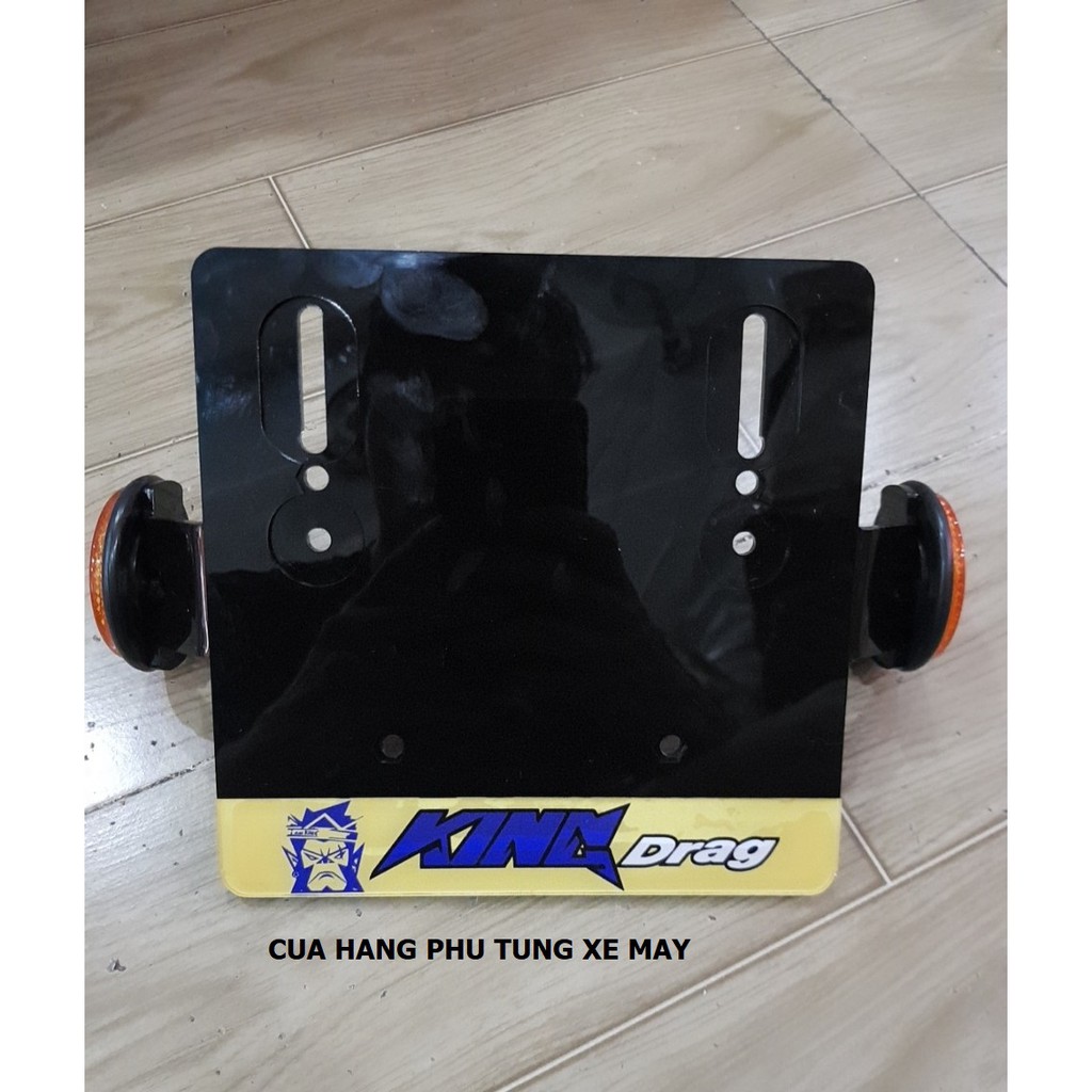 Khung biển số KING DRAG kèm mắt mèo sau gắn mọi dòng xe máy - hình thật
