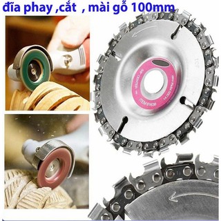 ĐĨA LƯỠI CƯA XÍCH CẮT , PHAY ,PHÁ GỖ ĐA NĂNG GẮN MÁY MÀI 100MM