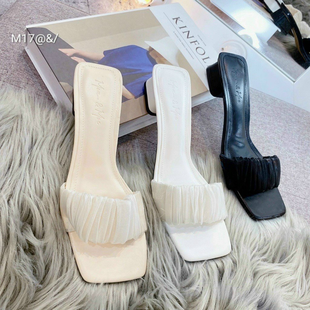 XẢ KHO (S89) Dép guốc nữ quai nhún voan 4 phân (Mã N.271)