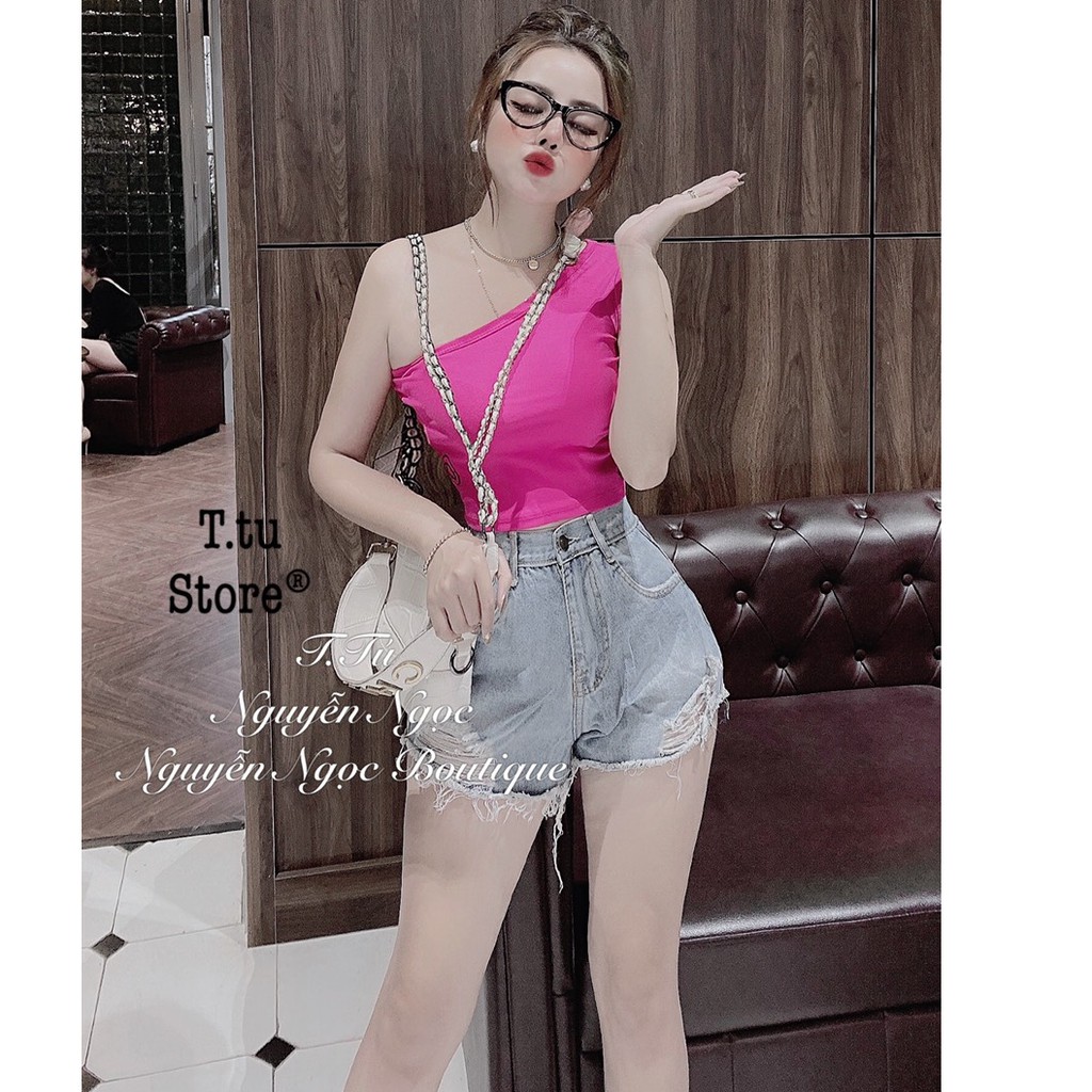 Áo crotop lệch vai màu siêu hot sexy