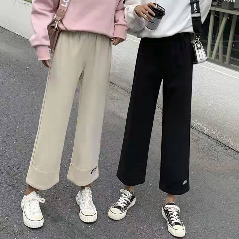 Women Wide Leg Pants Thick Wool Cloth High Waist Loose Straight Leg Pants | BigBuy360 - bigbuy360.vn