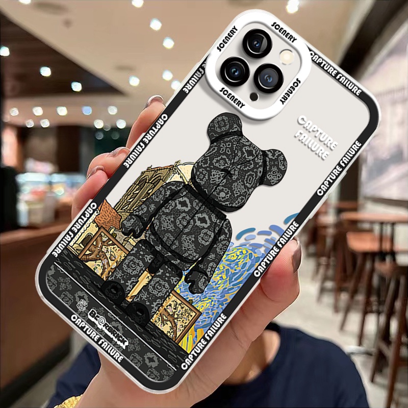 Ốp Điện Thoại Silicon TPU Mềm Trong Suốt Họa Tiết Gấu Cho IPhone 13 12 Pro Max 11 Pro X XR XS Max 6 6S 7 8 Plus