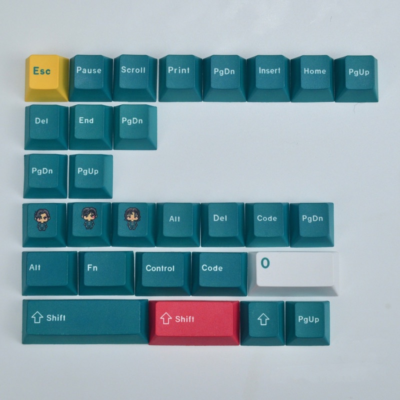 Trò chơi hàn quốc Keycap Cherry Profile màu vàng PBT Dye phụ bàn phím cơ keycap 129 phím