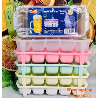 Khay làm bánh, làm thạch rau cau bằng nhựa cao cấp Hofaco – Khuôn làm đá 5 ngăn lớn – Khay đá bia tròn HPL50