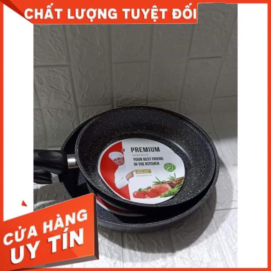 Chảo Elmich vân đá cao cấp size 26,28cm đáy từ, dùng cho mọi loại bếp