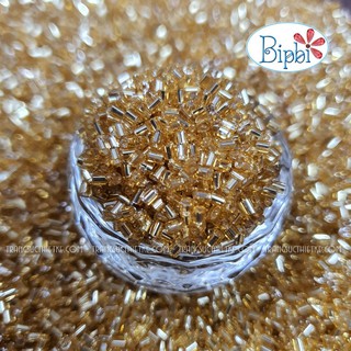 Hạt cườm TQ AAA dạng ống ngắn màu vàng silverline